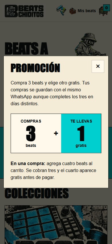 Promoción compra tres beats y elige uno gratis
