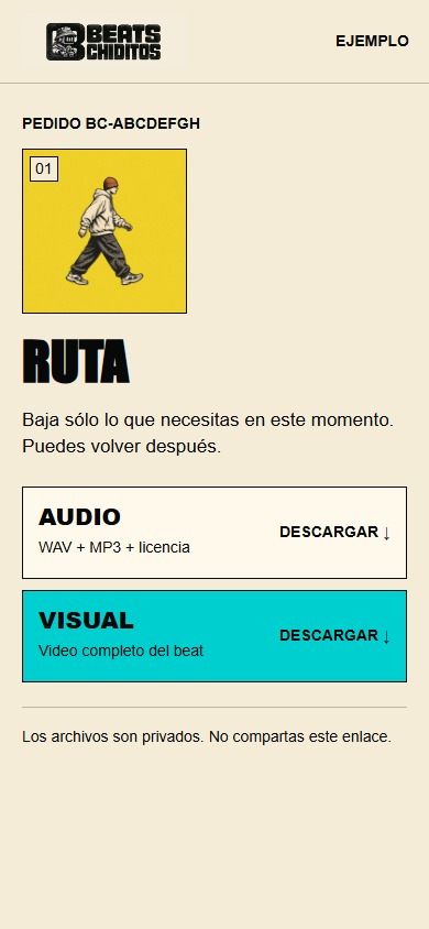 Botones separados para descargar audio y visual